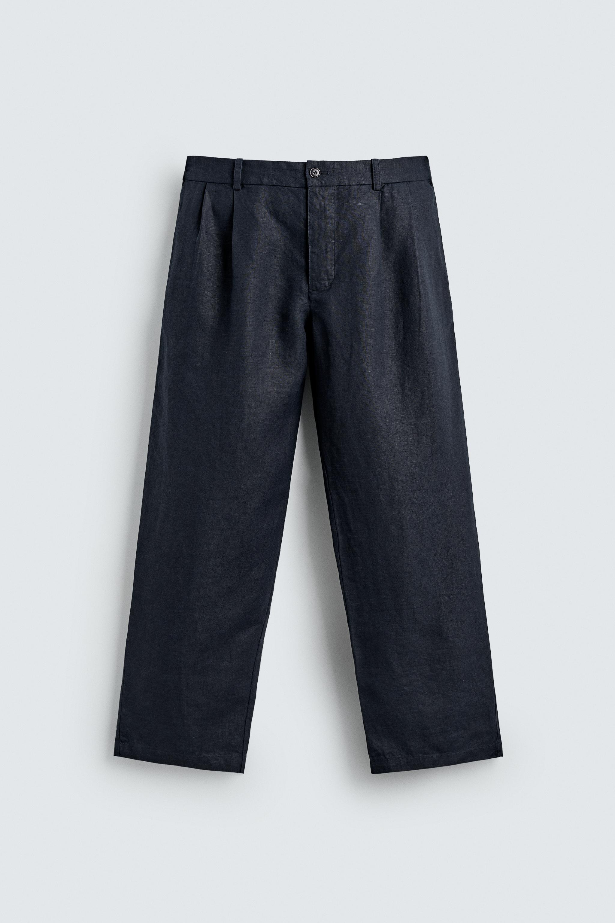 100% HEMP PLEATED WIDE FIT PANTS